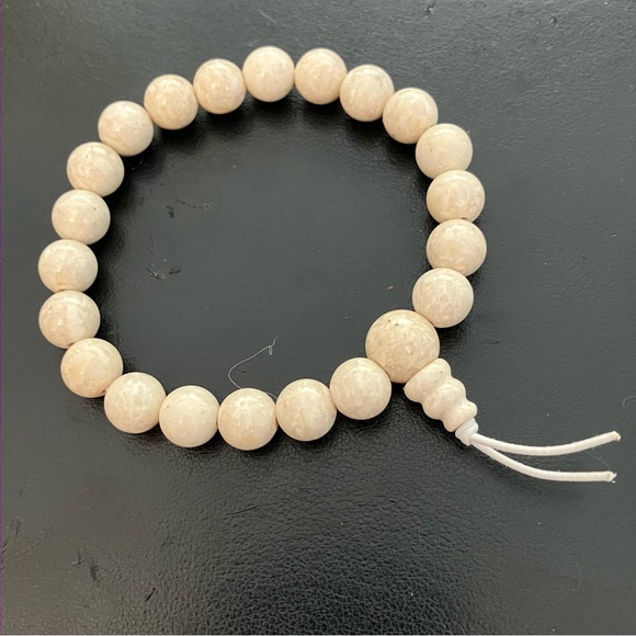 White Aventurine Bracelet — 7” Expandable - Picture 1 of 9